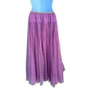 CHICWISH Womens purple Layered Mesh Ballet Prom Party Tulle Tutu A-line Maxi S
